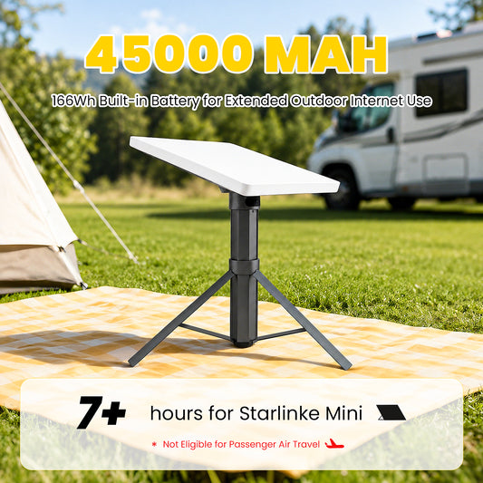 Starlink Mini Battery Tripod Mount, 45000mAh Adjustable Stand for Camping & RV
