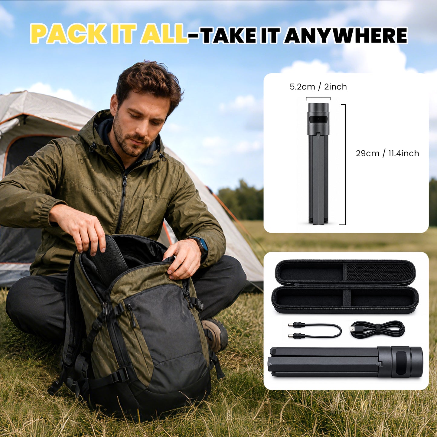 Starlink Mini Battery Tripod Mount, 45000mAh Adjustable Stand for Camping & RV