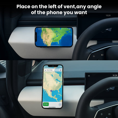 Sleek Magnetic Charging Dashboard Phone Mount with Seamless For Tesla Cybertruck
