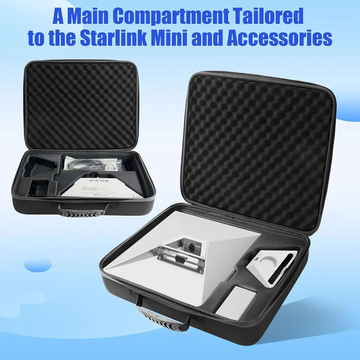 Shockproof EVA travel case for Starlink Mini and accessories