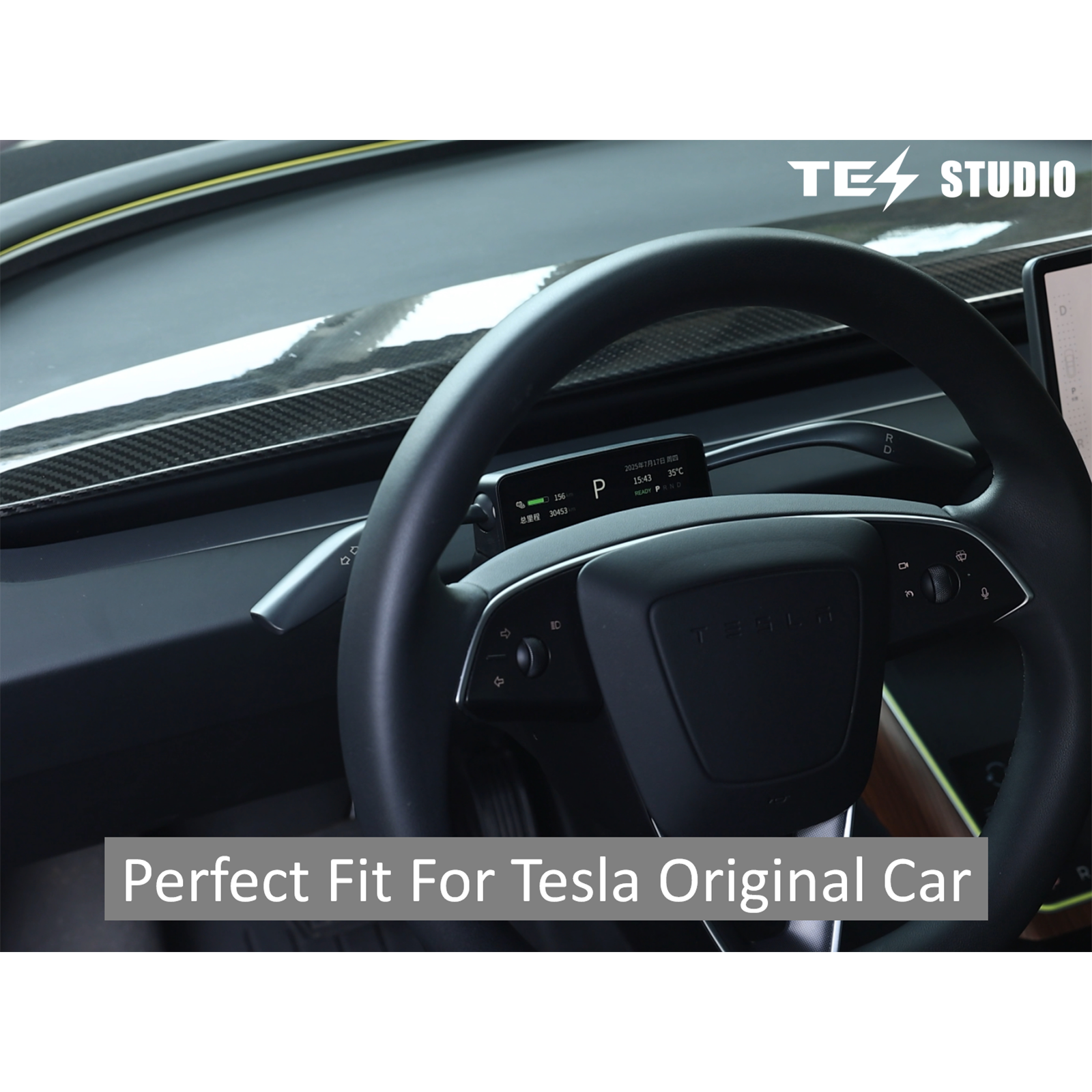 Turn Signal & Gear Shift Stalk With Mini Display For Tesla Model 3 Highland / Y Juniper