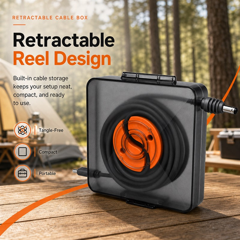 Retractable reel design keeps Starlink Mini cable tidy compact and portable