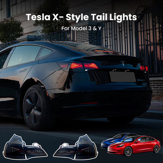 LED X-Style Taillights Rear Lamp Assembly Compatible with Model 3/Y For Tesla Vehicles
