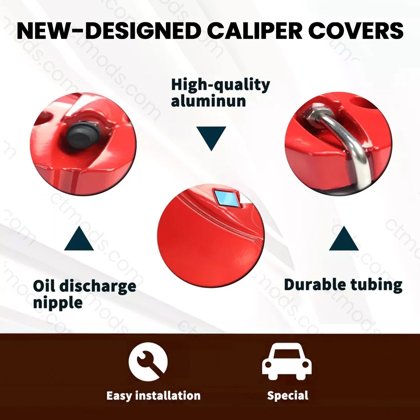 CTmods® Red/Yellow Brake Caliper Covers Wheel Accessories For Tesla Cybertruck