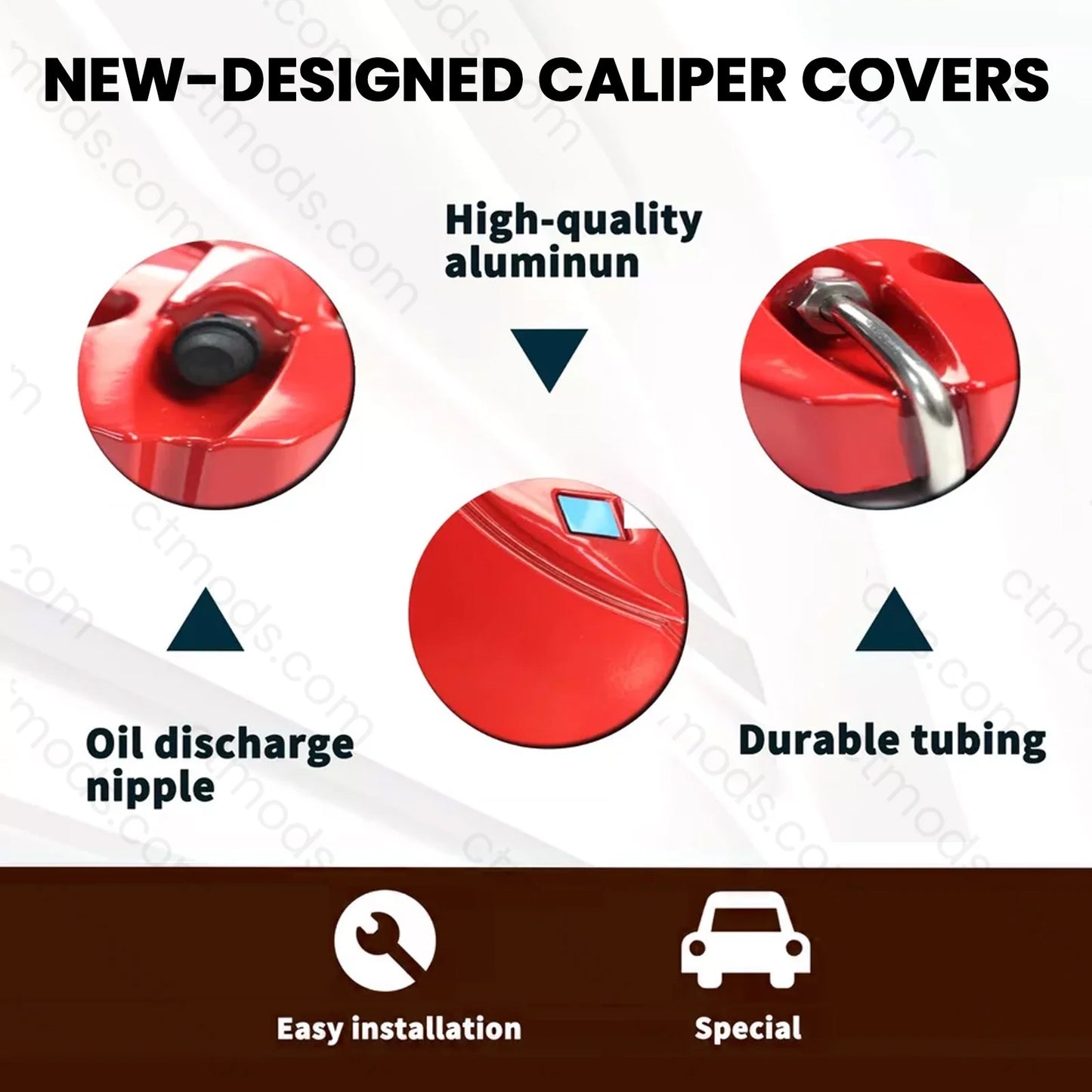 CTmods® Red/Yellow Brake Caliper Covers Wheel Accessories For Tesla Cybertruck