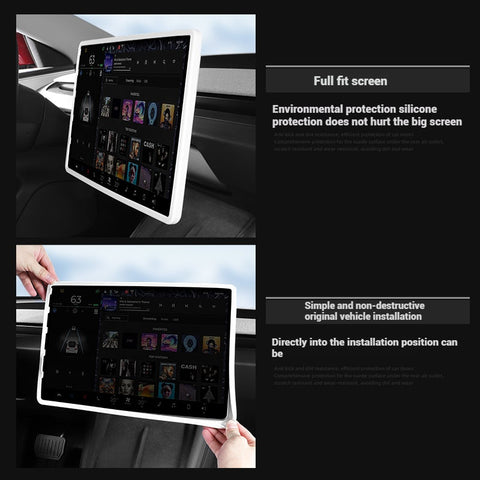 Silicone Central Screen Protector Frame For Tesla Model 3 Highland / Y Juniper