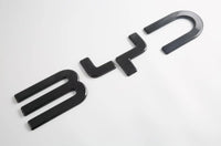Car Accessories Front Letter BYD Car Emblem Badge for BYD Shark 6 Auto Letters 3M Adhesive Raised Decal Front Grille Emblem (Matte Black)