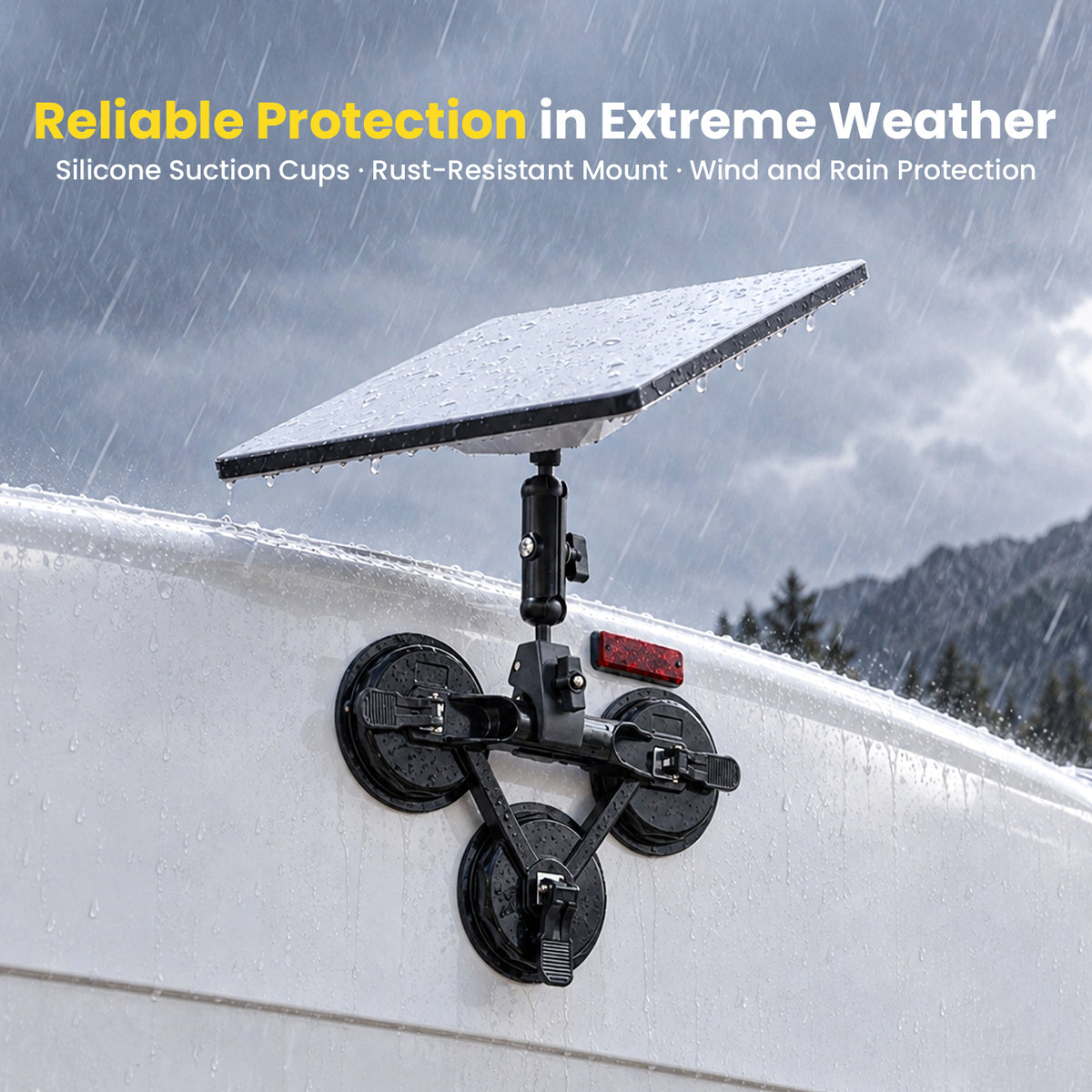 Reliable protection in extreme weather silicone suction cups rust resistant mount wind and rain protection
