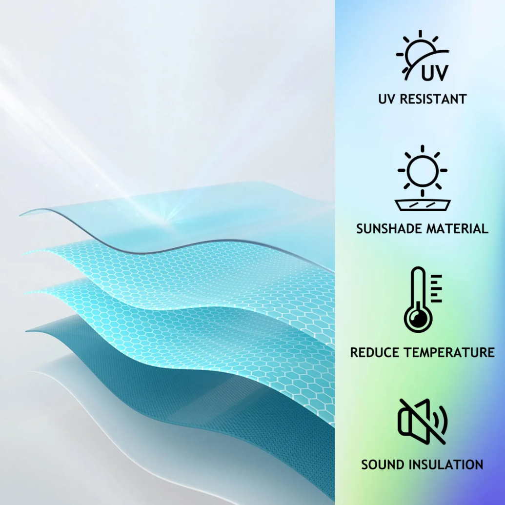 Tesla Sun Shade — voice control command in use