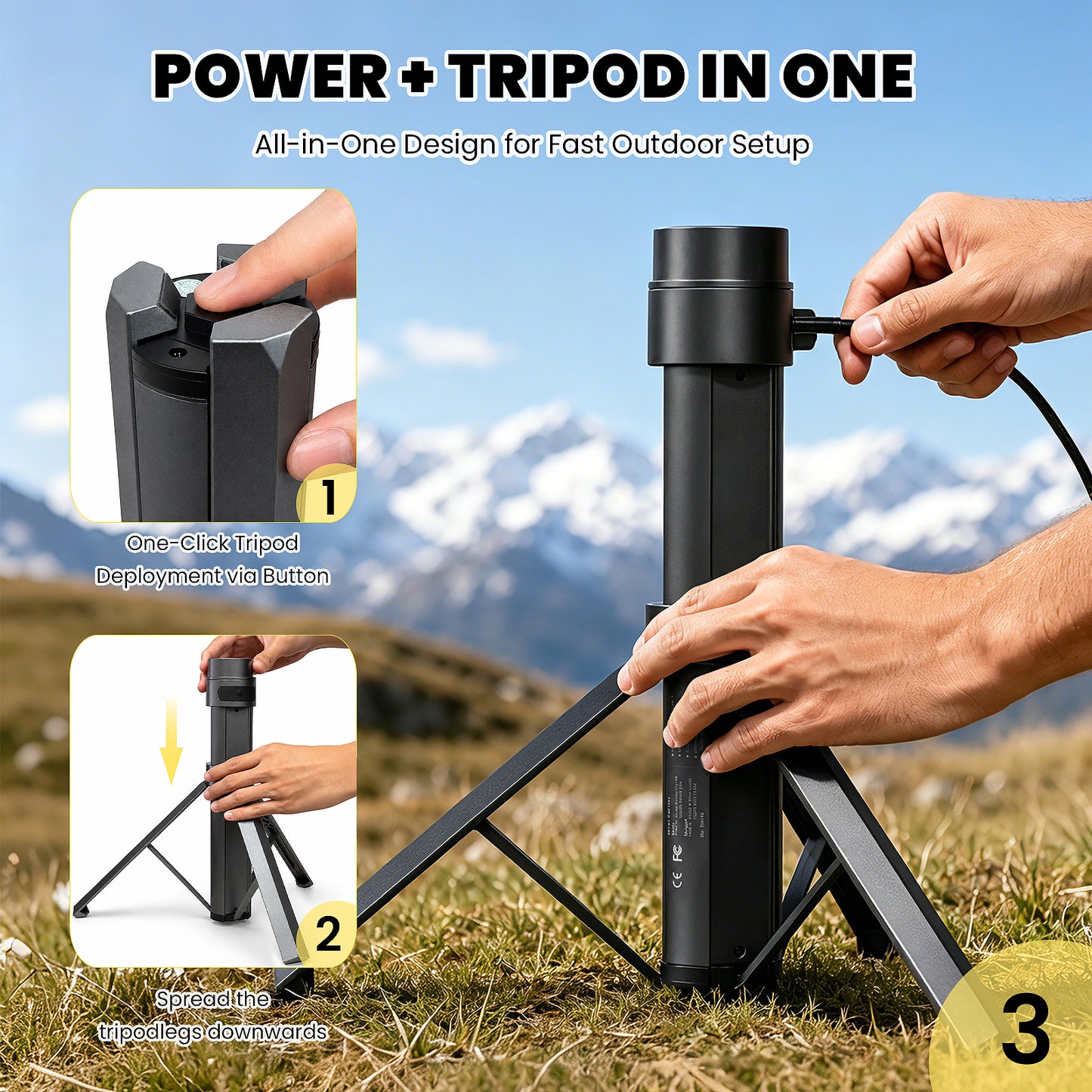 Starlink Mini Battery Tripod Mount, 45000mAh Adjustable Stand for Camping & RV