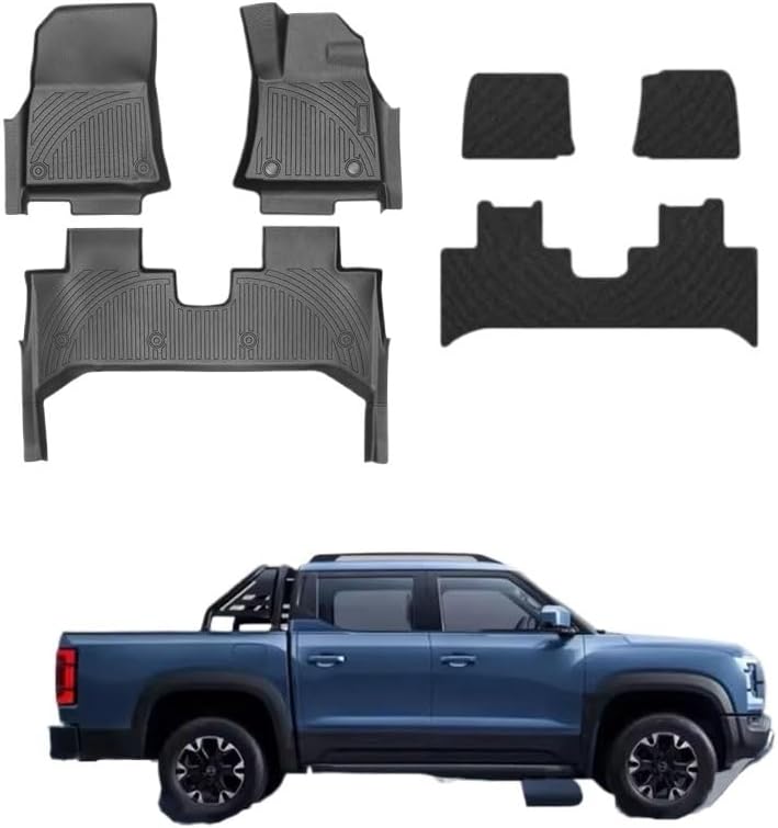 Compatible with BYD Shark 6 2025 2024 Full Cover Floor Mats with Door Sill Protector, Floor Liners Cargo Liner Protection(3PCS Carpet Set)