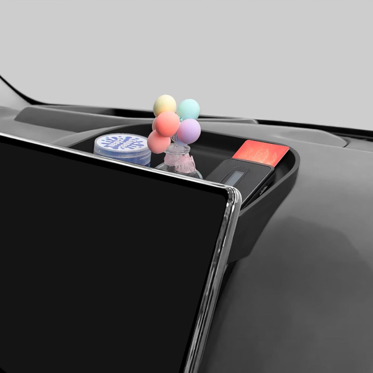 Dashboard Screen Storage Box Compatible with BYD Shark 2026 2025 2024 Center Console Display Box Hidden Tray Silicone Organizer Tray Behind Screen Car Accessories (Type-A)