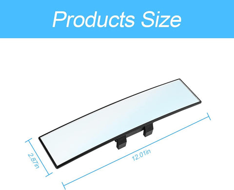 12 Inch HD Car Rearview Mirrors, Shock Resistant Interior Clip-on Panoramic Rear View Mirror for Cars/SUVs/Trucks/Vehicles