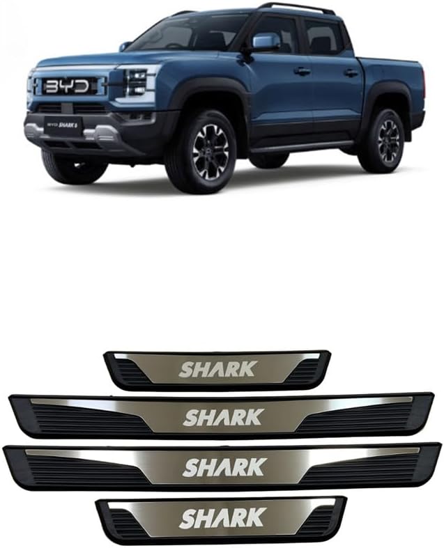 Car Accessories Door Sill Protector for BYD Shark 2024 2025 Auto Parts Door Sill Protector Guard Plate Trim Strip ABS Silver 4 Pcs Set