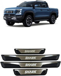 Car Accessories Door Sill Protector for BYD Shark 2024 2025 Auto Parts Door Sill Protector Guard Plate Trim Strip ABS Silver 4 Pcs Set