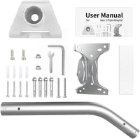 Stainless Steel Roof Mount Bracket Kit for Starlink – Heavy-Duty Pivot Tube Support with Protective Pad(elbow pipe)