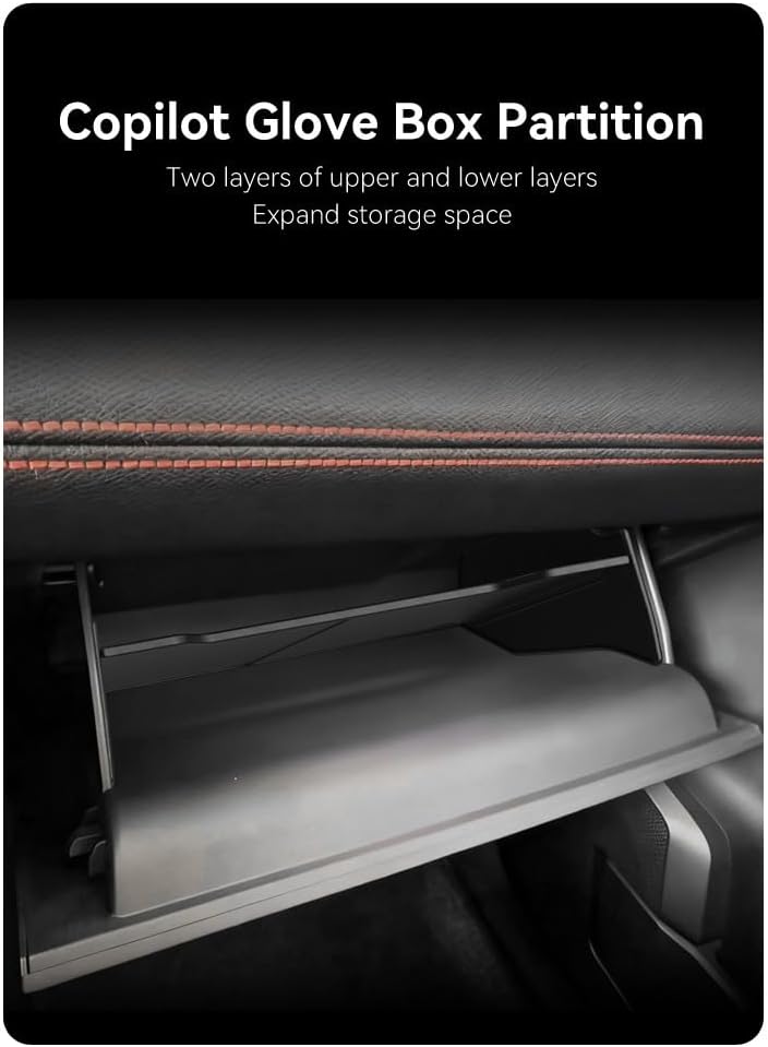 Compatible with BYD Shark 2024-2025+ Glove Box Dividers Organizer, Insert Box ABS Secondary Storage Accessories