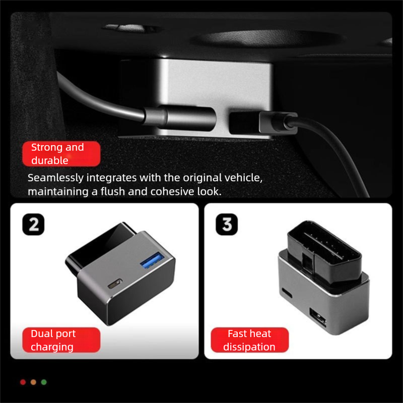 Cargador Rápido OBD de 36W con Puertos Duales – Diseño Oculto, Energía Estable, Amplia compatibilidad para todos los modelos Tesla