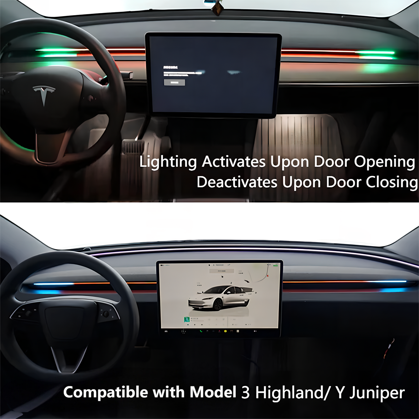 BSD 2.0 Blind Spot Warning System For Tesla Model 3 Highland / Y Juniper/Cybertruck Ambient Lighting