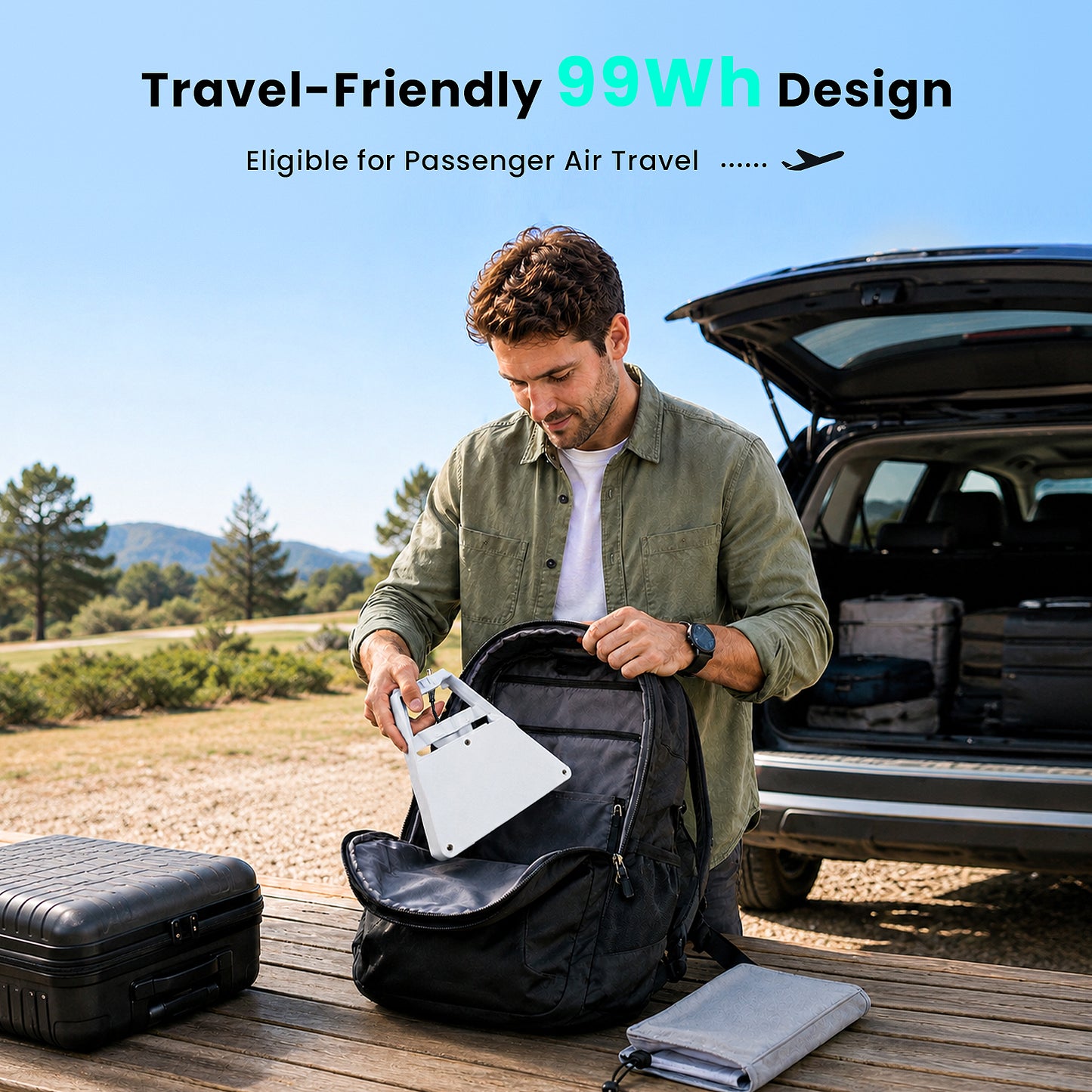 Travel friendly 99Wh Starlink Mini battery pack for RV and camping