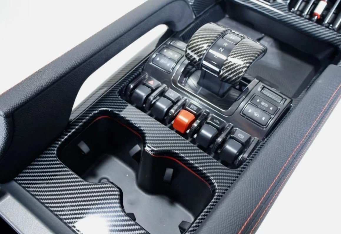 Compatible with BYD Shark 6 2024-2025 2026，Center Console Gear Shift Transmission Box Panel Cover Interior Frame Trims(Carbon Fiber Style)