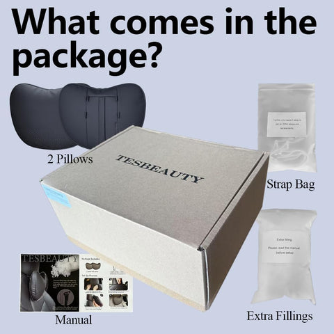 2026 Ctmods Nappa Leather Headrest Pillow 2 Packs for Tesla Neck Pillow Uniquely Designed for Tesla Model Y/3/S/X