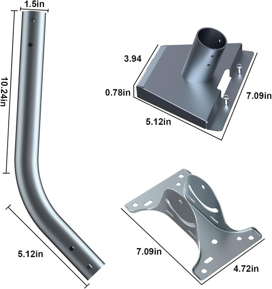 Starlink Gen 3 Mount 360°Rotatable Mounting Kit for Wall/Roof/Pole, Heavy Duty Aluminum Alloy with V3 Pole Adapter, Weatherproof Ideal for Home