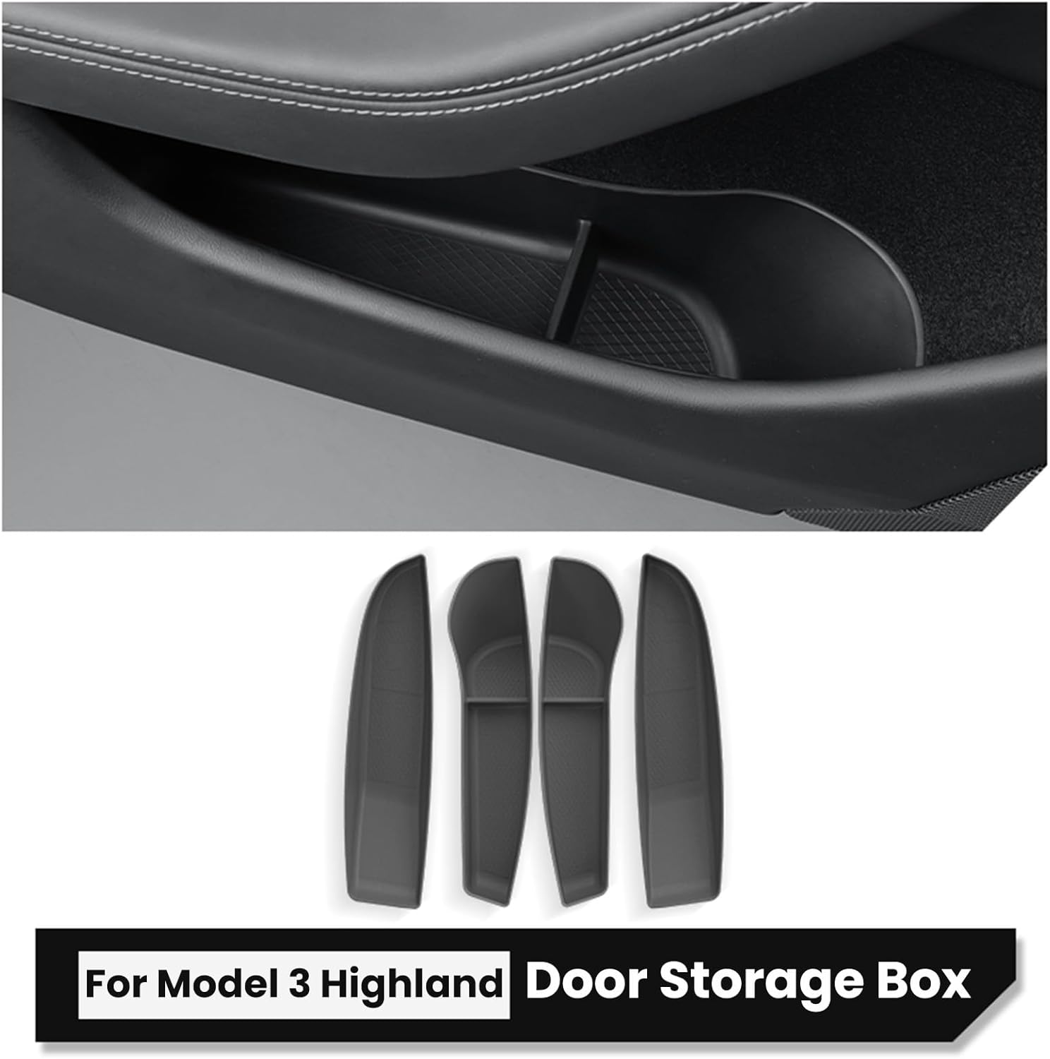 CTmods Door Side Storage Box Door Organizer Tray For Tesla Model 3 Highland