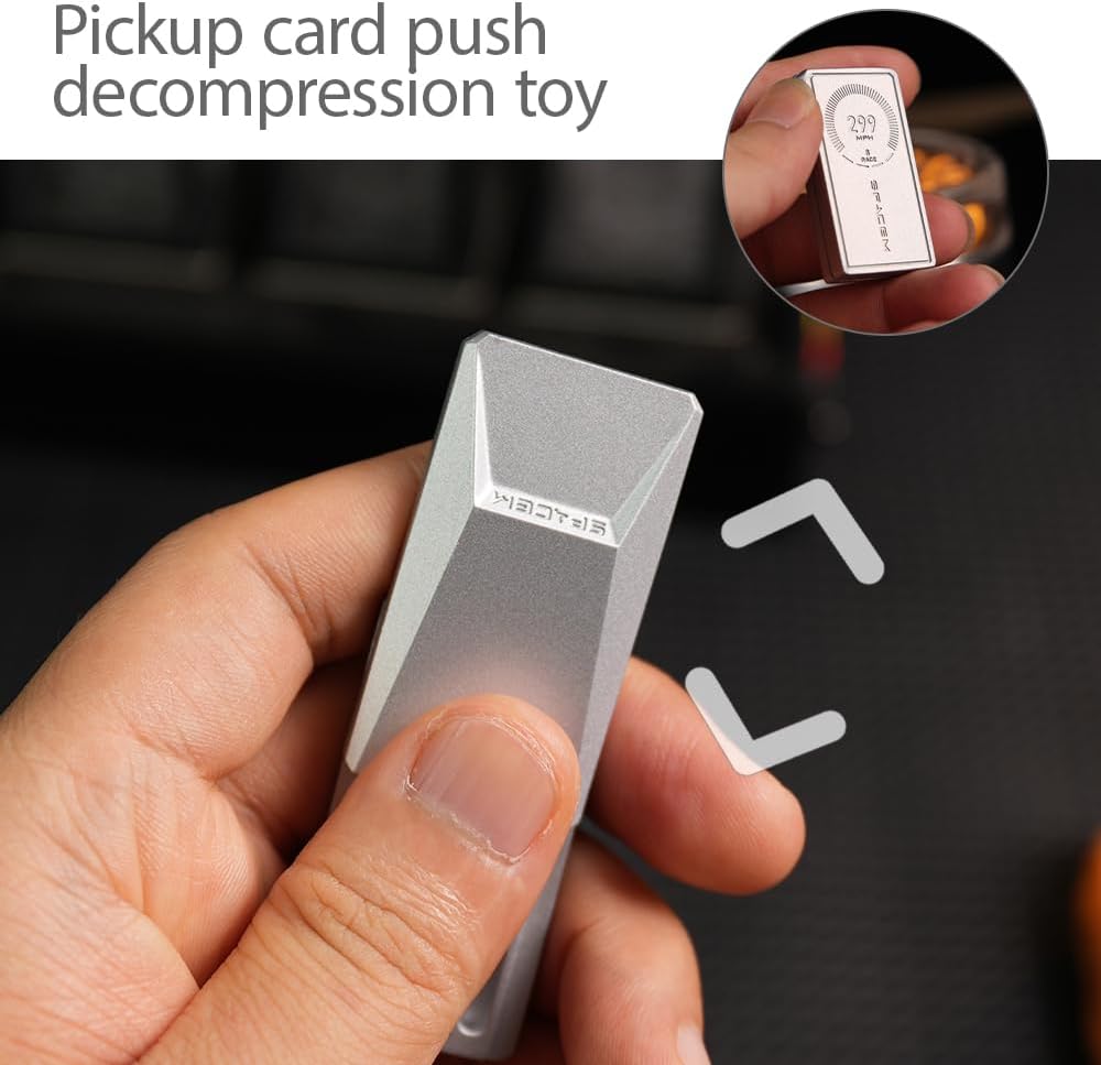 Fidget Slider for Adults/Kids/Teenager, Zinc Alloy Cyber Truck-Shaped Fidget Toys, 1.73'' EDC Gifts for Stress Relief (Silver)