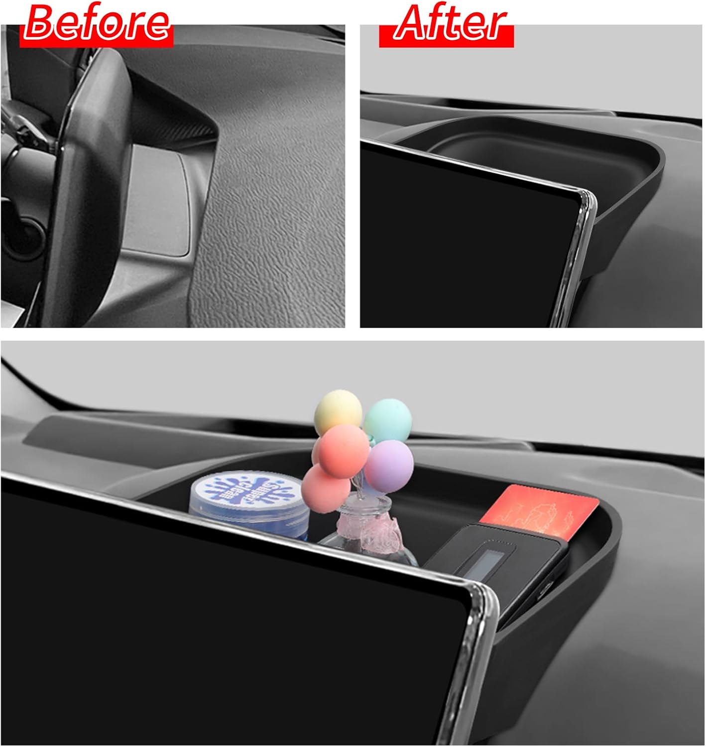 Dashboard Screen Storage Box Compatible with BYD Shark 2026 2025 2024 Center Console Display Box Hidden Tray Silicone Organizer Tray Behind Screen Car Accessories (Type-A)