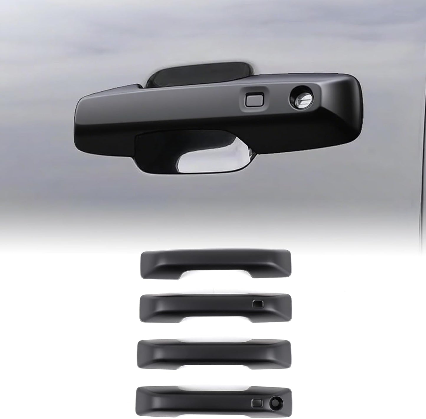 4PCS Exterior Door Handle Cover Trim Compatible with BYD Shark 6 GS 2024 2025 ABS Pickup Exterior Door Handle Protector Trim Cover Exterior Accessories (Matte Black)