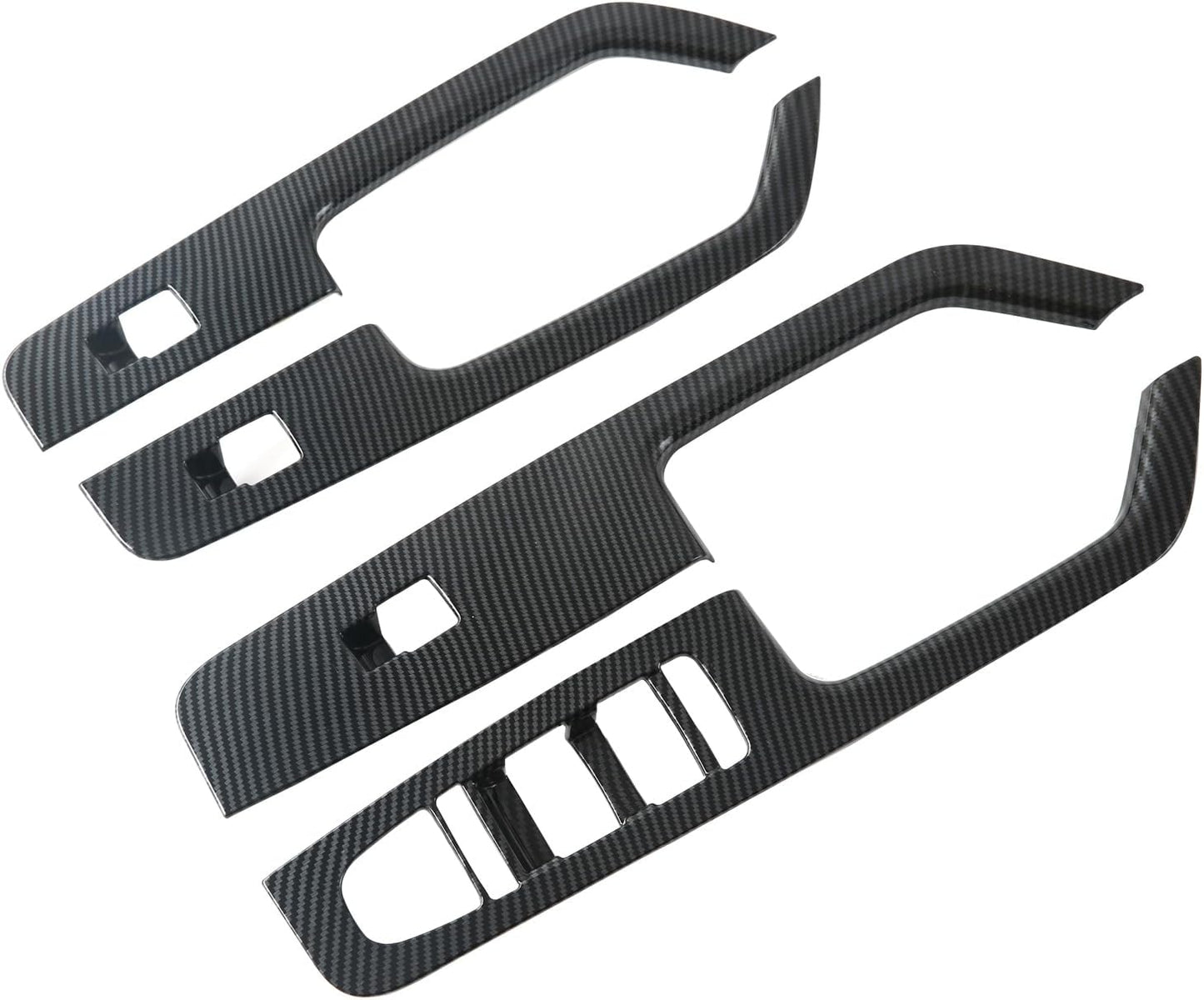 L2R para BYD Shark 6 (2024-2025) Cubierta de Manija Interior de Puerta Accesorios Interiores de Coche Estilo Fibra de Carbono ABS Decoración de Revestimiento 4 PCS