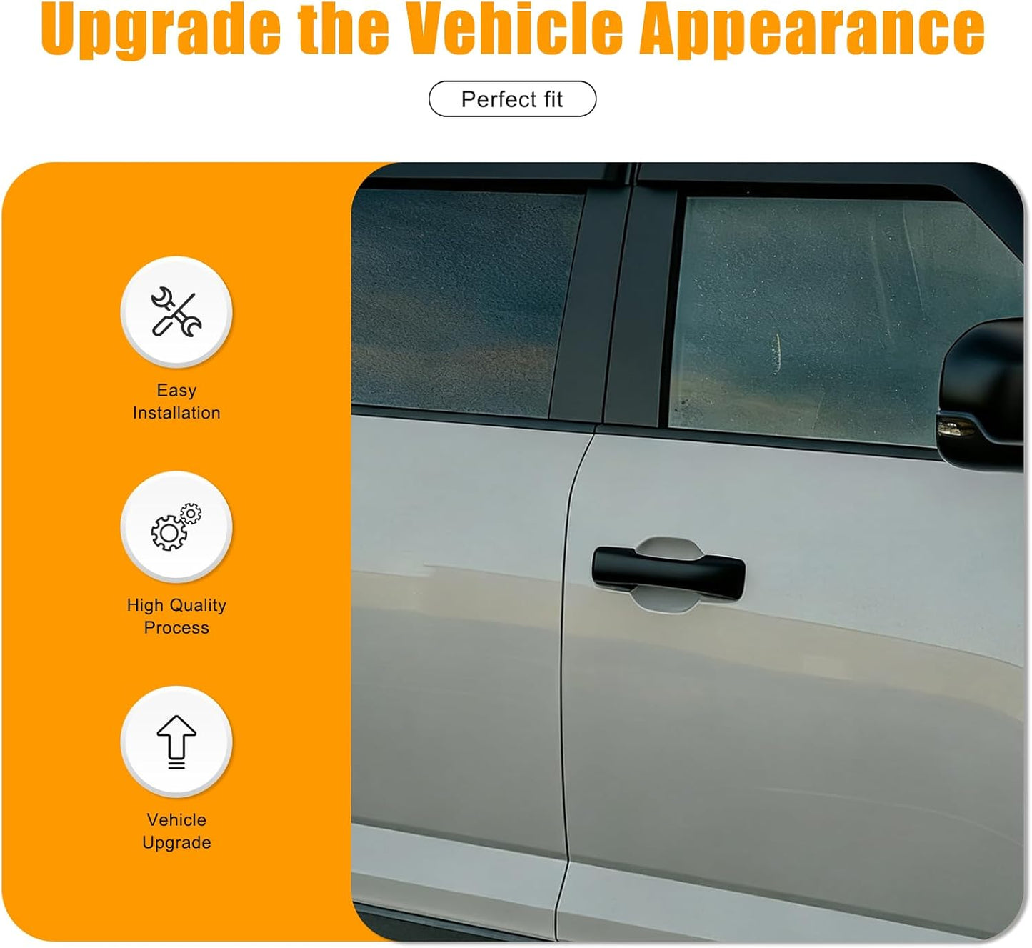 4PCS Exterior Door Handle Cover Trim Compatible with BYD Shark 6 GS 2024 2025 ABS Pickup Exterior Door Handle Protector Trim Cover Exterior Accessories (Matte Black)