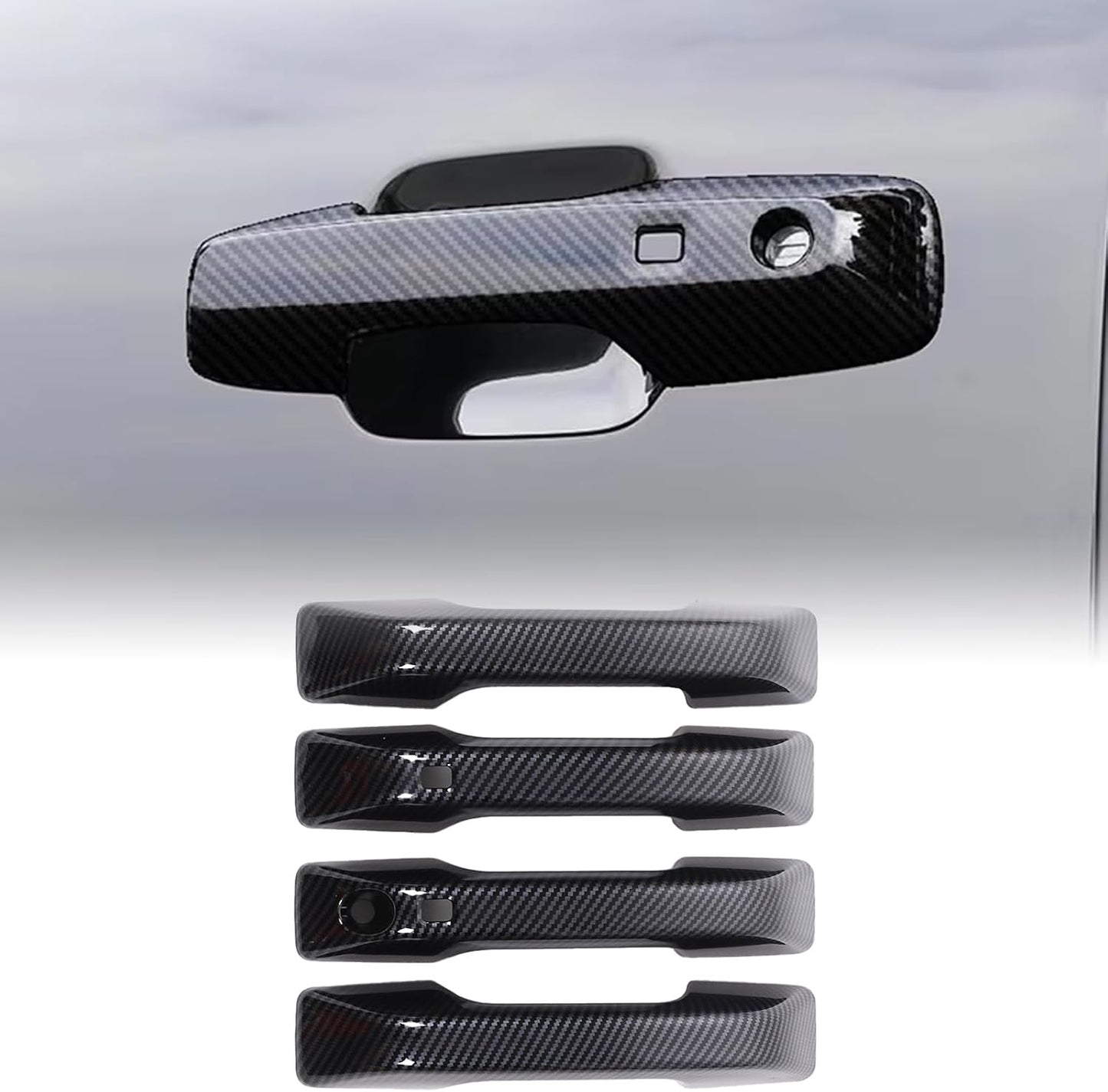 4PCS Exterior Door Handle Cover Trim Compatible with BYD Shark 6 GS 2024 2025 ABS Pickup Exterior Door Handle Protector Trim Cover Exterior Accessories (Matte Black)