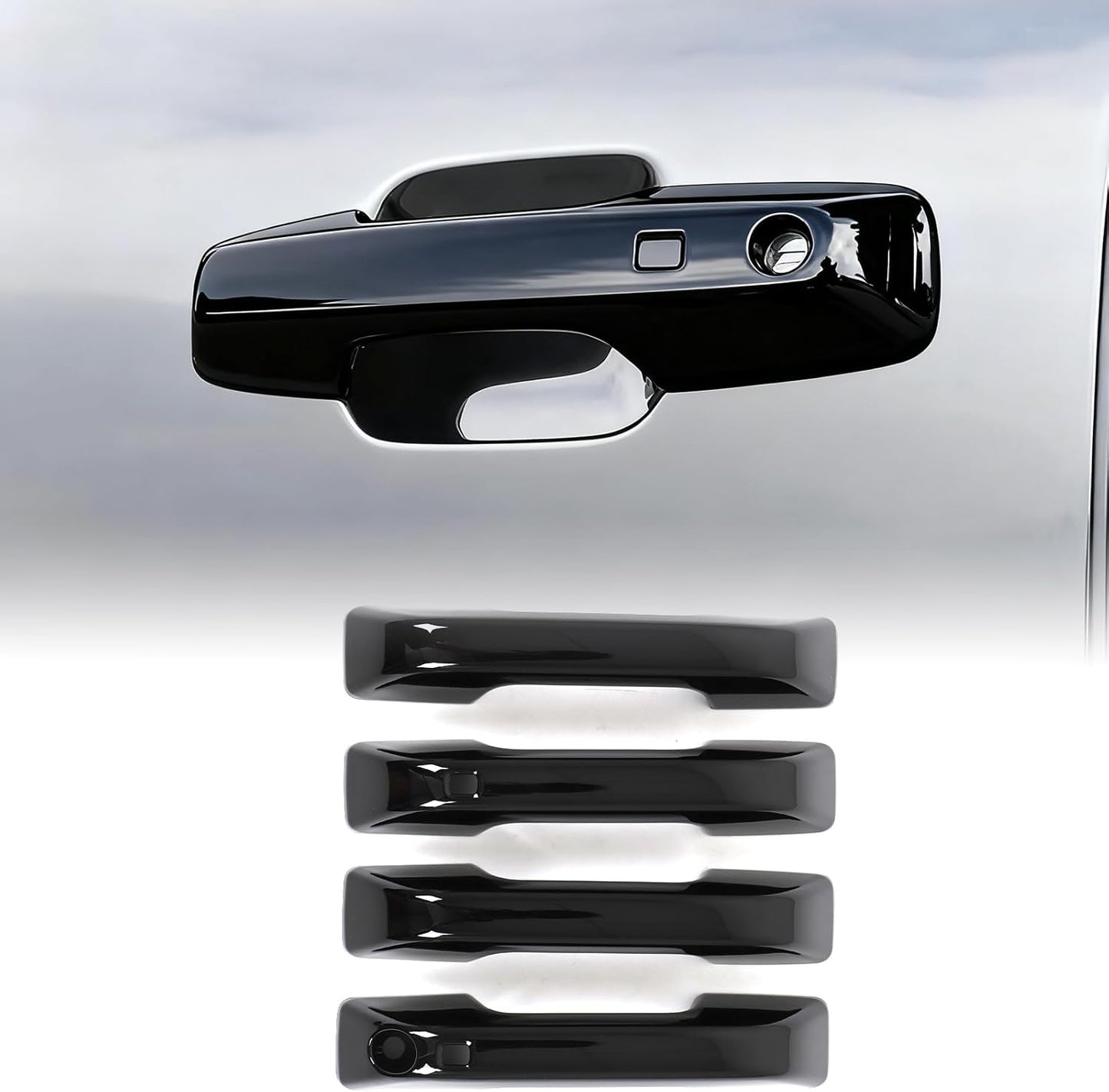 4PCS Exterior Door Handle Cover Trim Compatible with BYD Shark 6 GS 2024 2025 ABS Pickup Exterior Door Handle Protector Trim Cover Exterior Accessories (Matte Black)