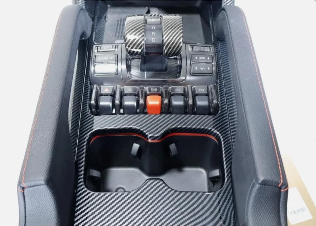 Compatible with BYD Shark 6 2024-2025 2026，Center Console Gear Shift Transmission Box Panel Cover Interior Frame Trims(Carbon Fiber Style)