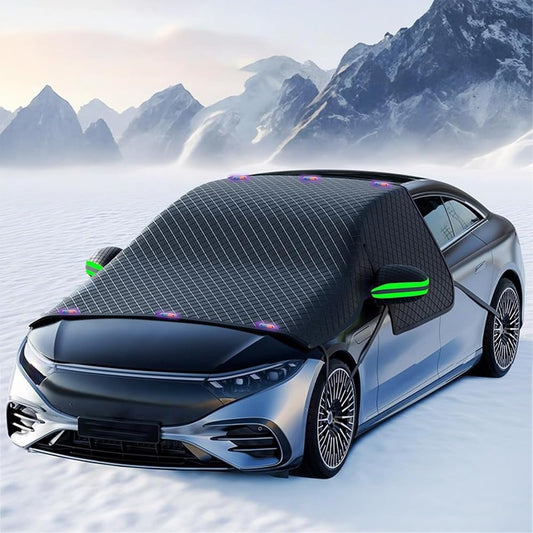 Windshield Snow Cover for Winter — Magnetic Ice & Frost Cover with Side Window & Mirror Protector, Large Car Windshield Shield for Sedans, SUVs, Trucks