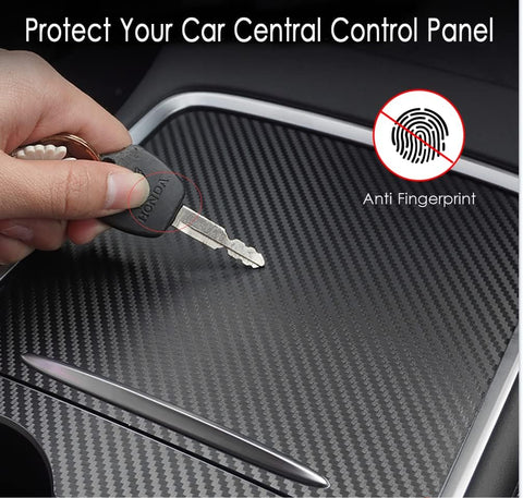 Center Console Wrap Kit Carbon Fiber Compatible with Tesla Model 3/Y(Matte Carbon Fiber)