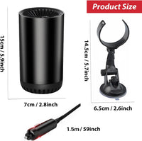 Asign 12V Fast-Heating Car Windshield Defroster – Portable Heater & Defogger with Suction Cup Mount