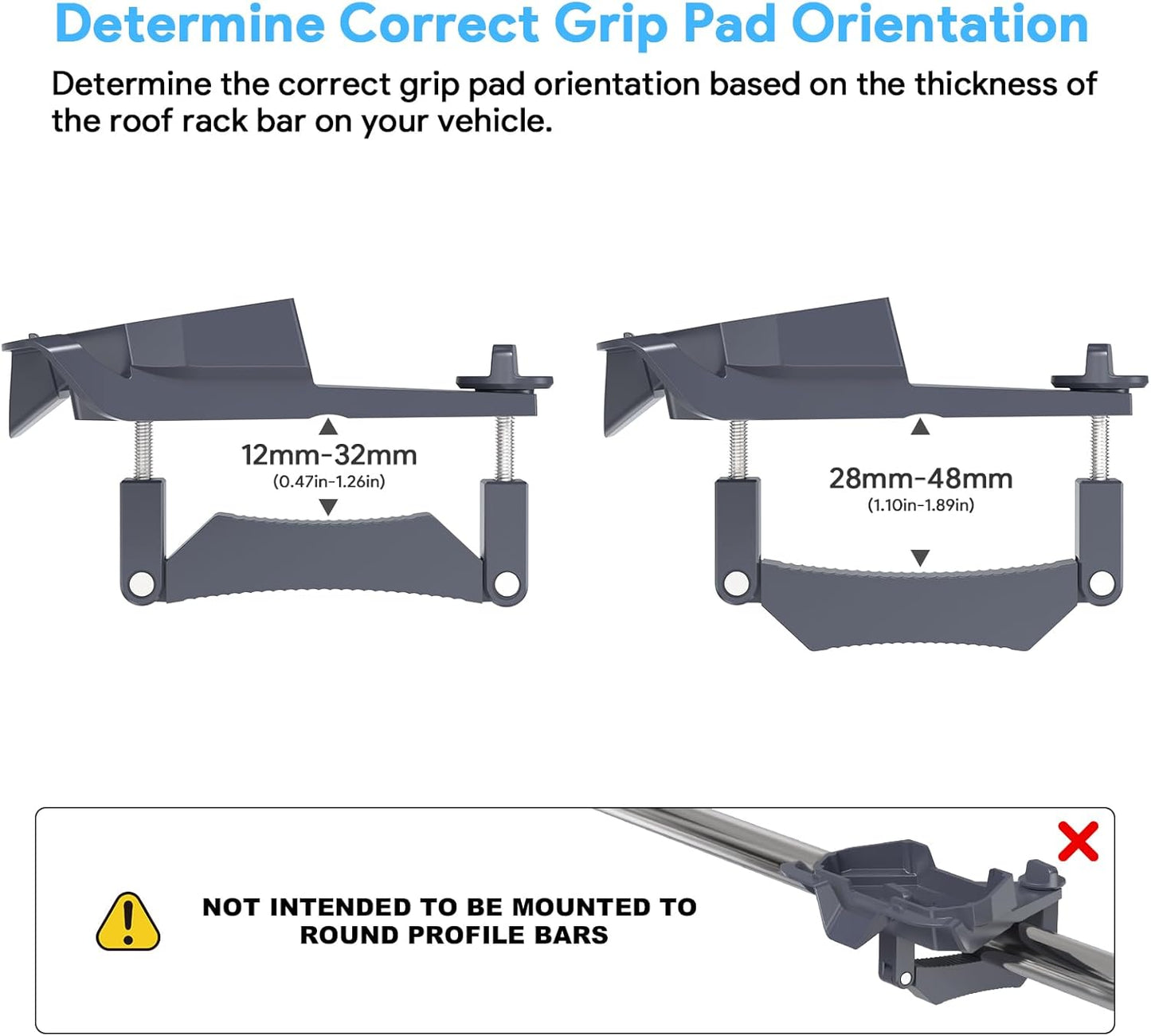 Starlink Mini Roof Rack Mount, 0.47''-1.89'' with Pipe for RV, Poles, Yachts, Campers(Not for Round Profile Bars)
