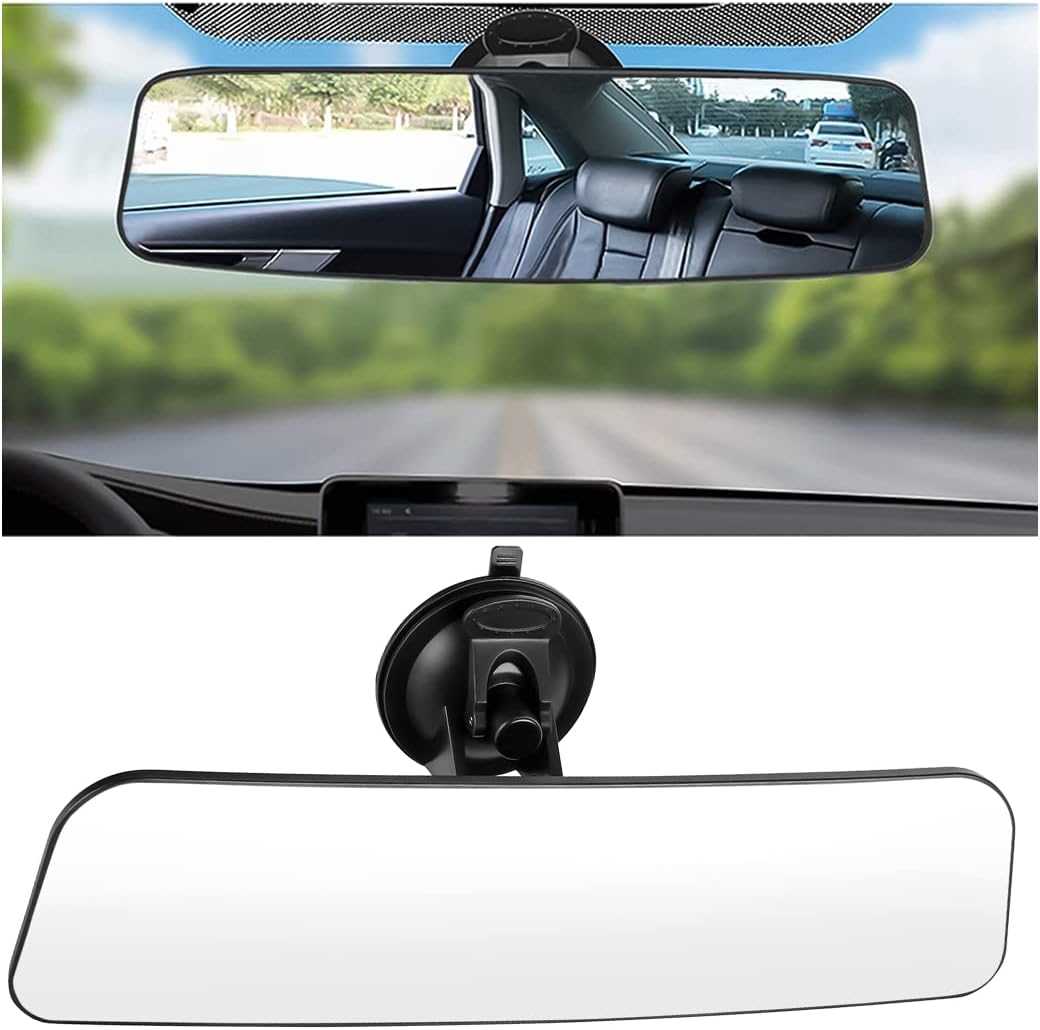 12 Inch HD Car Rearview Mirrors, Shock Resistant Interior Clip-on Panoramic Rear View Mirror for Cars/SUVs/Trucks/Vehicles