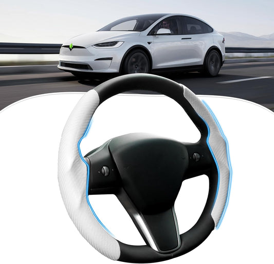 2026 Non-Slip Carbon Fiber Steering Wheel Cover Protector Comfortable Breathable For Tesla Model 3/Y