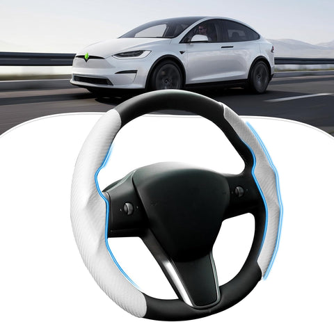 2026 Non-Slip Carbon Fiber Steering Wheel Cover Protector Comfortable Breathable For Tesla Model 3/Y