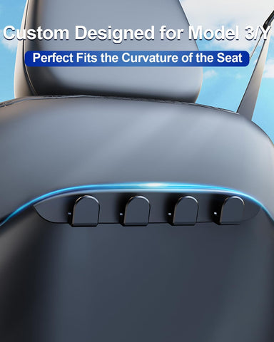 2026 2 Pack Car Seat Hooks for Tesla Model Y(Juniper) Model 3(Highland) Accessories for Bags, Handbag Backpack Grocery