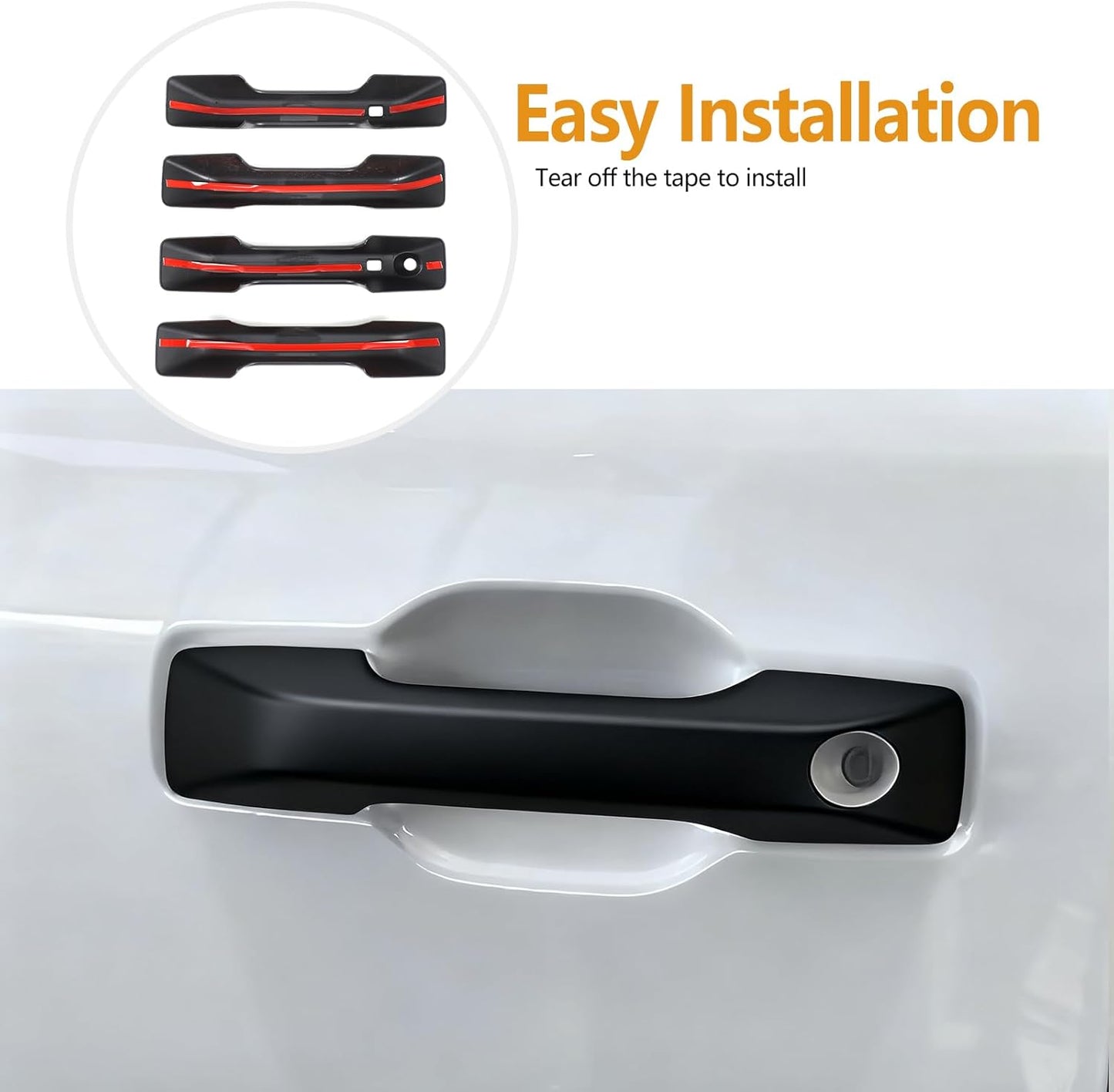 4PCS Exterior Door Handle Cover Trim Compatible with BYD Shark 6 GS 2024 2025 ABS Pickup Exterior Door Handle Protector Trim Cover Exterior Accessories (Matte Black)