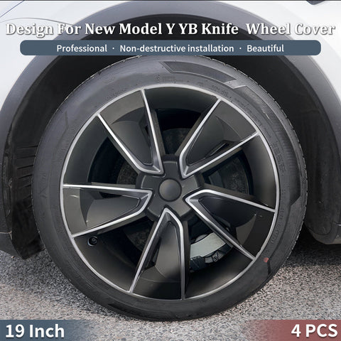 Hubcap X Style 19'' YB Knife Wheel Covers for Tesla Model Y Juniper