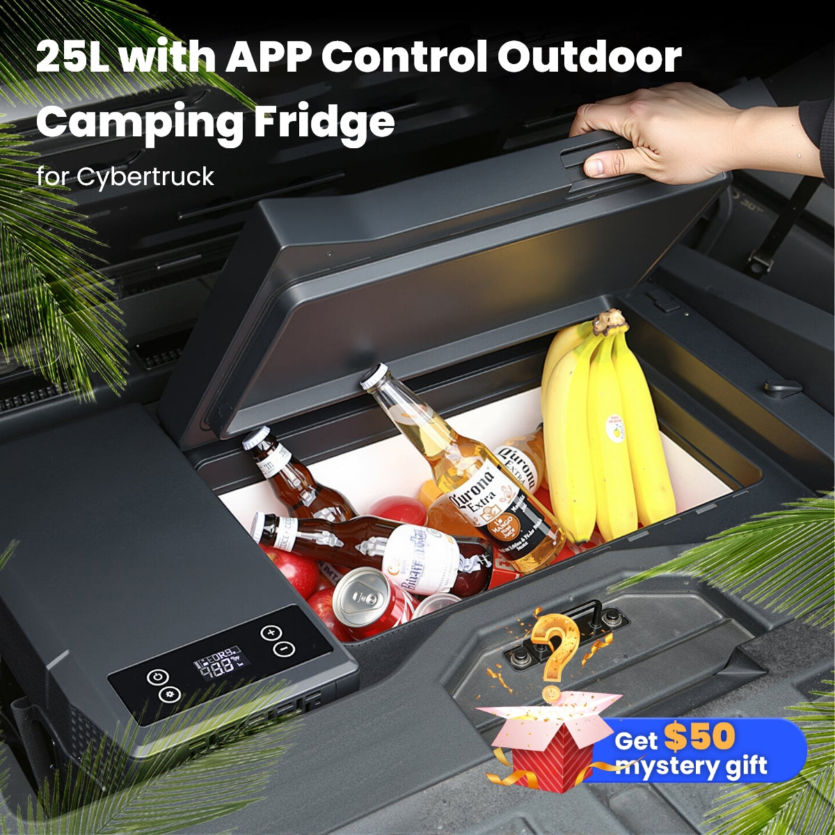 Compatible with Tesla Cybertruck Trunk Refrigerator 25L with APP Control Outdoor Camping Fridge