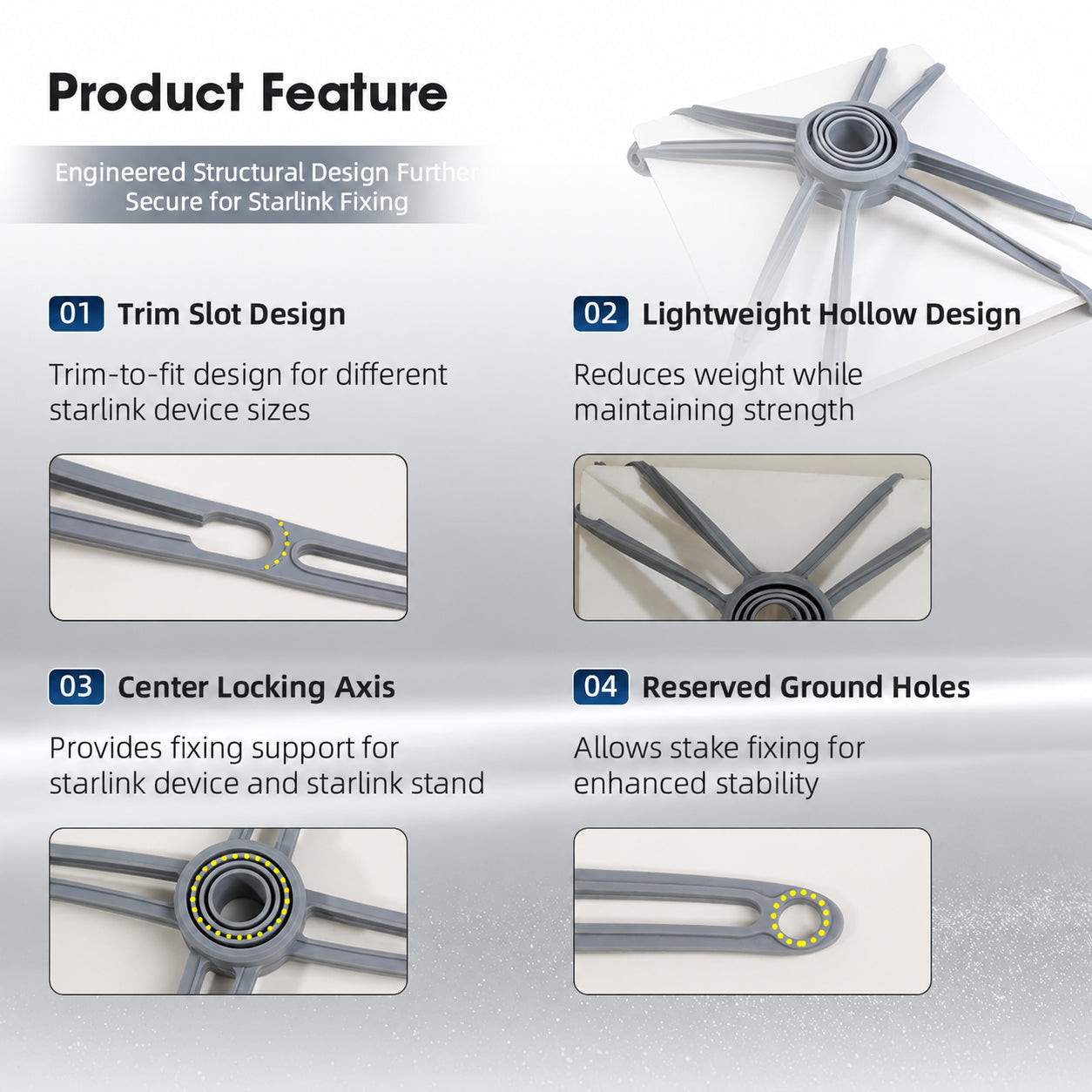 Product features of Starlink Mini and Gen 3 outdoor silicone windproof securing strap
