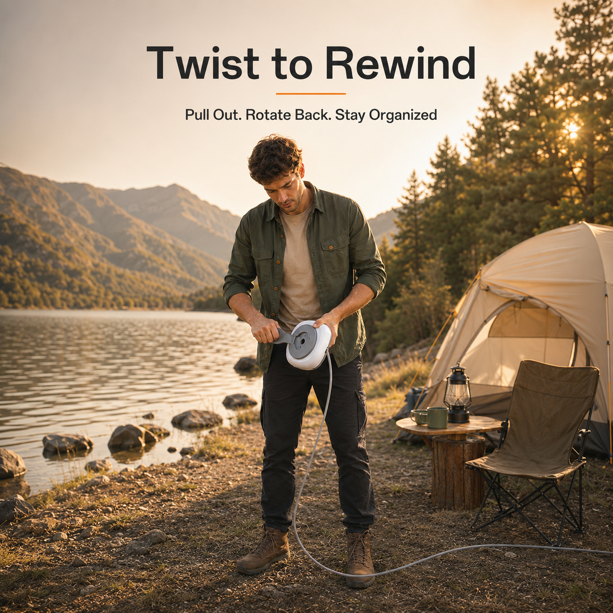 Twist to rewind Starlink Mini portable cable storage hub