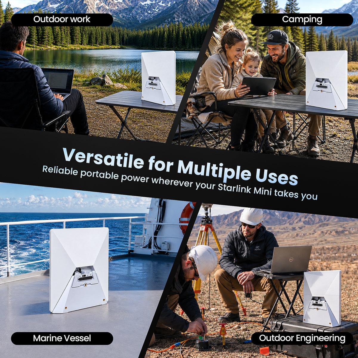 Starlink Mini portable battery stand multiple uses outdoor work camping marine vessel outdoor engineering